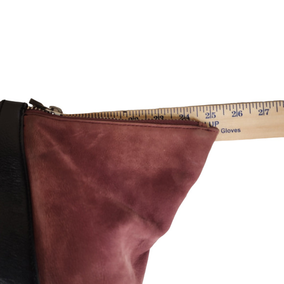 Pour La Victoire Maison Croc Embossed Tote Bag Brick Red Black Suede Leather - Picture 6 of 16